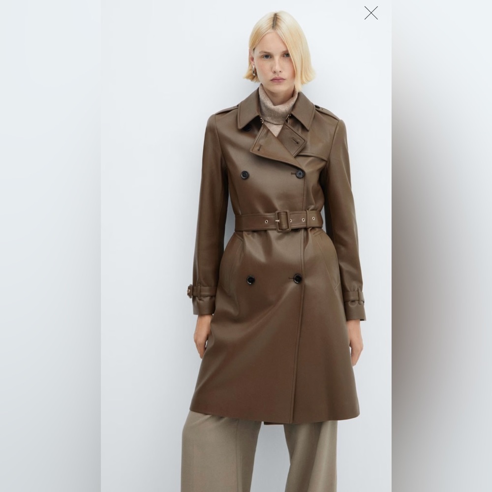 Mango clothing leather trench coat